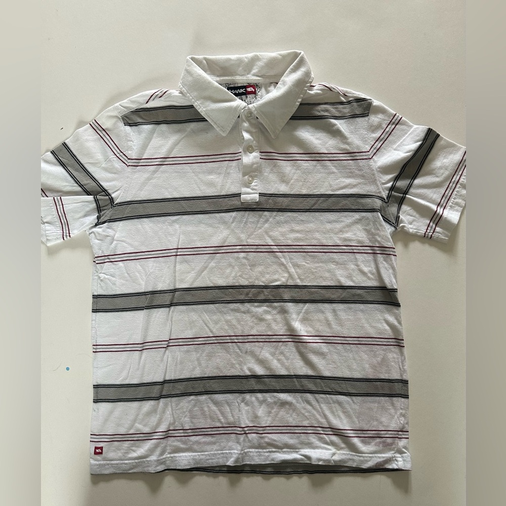 Tony Hawk Men's Polo Shirt with Black and Red Stripes